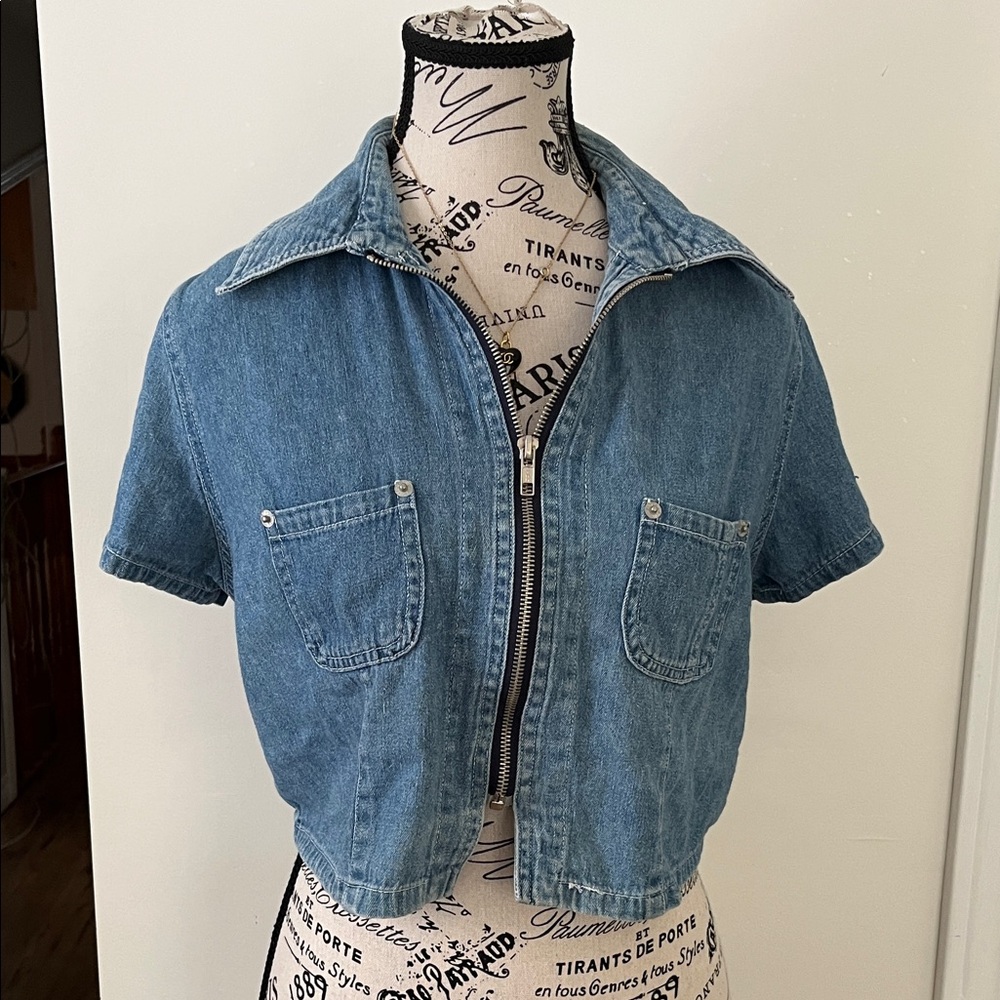 💗Denim Blue Crop Top